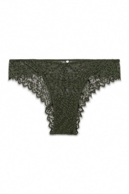 Women Secret Dark Khaki Women Brazilian Wide Leg Panties in Green Lace SKU: 4214291_91 Image 04