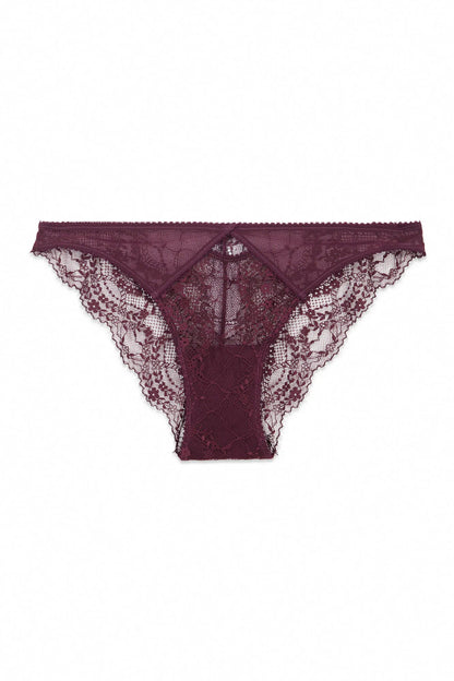 Women Secret Wine Women Burgundy Lace And Tulle Classic Panty SKU: 4214366_68 Image 04