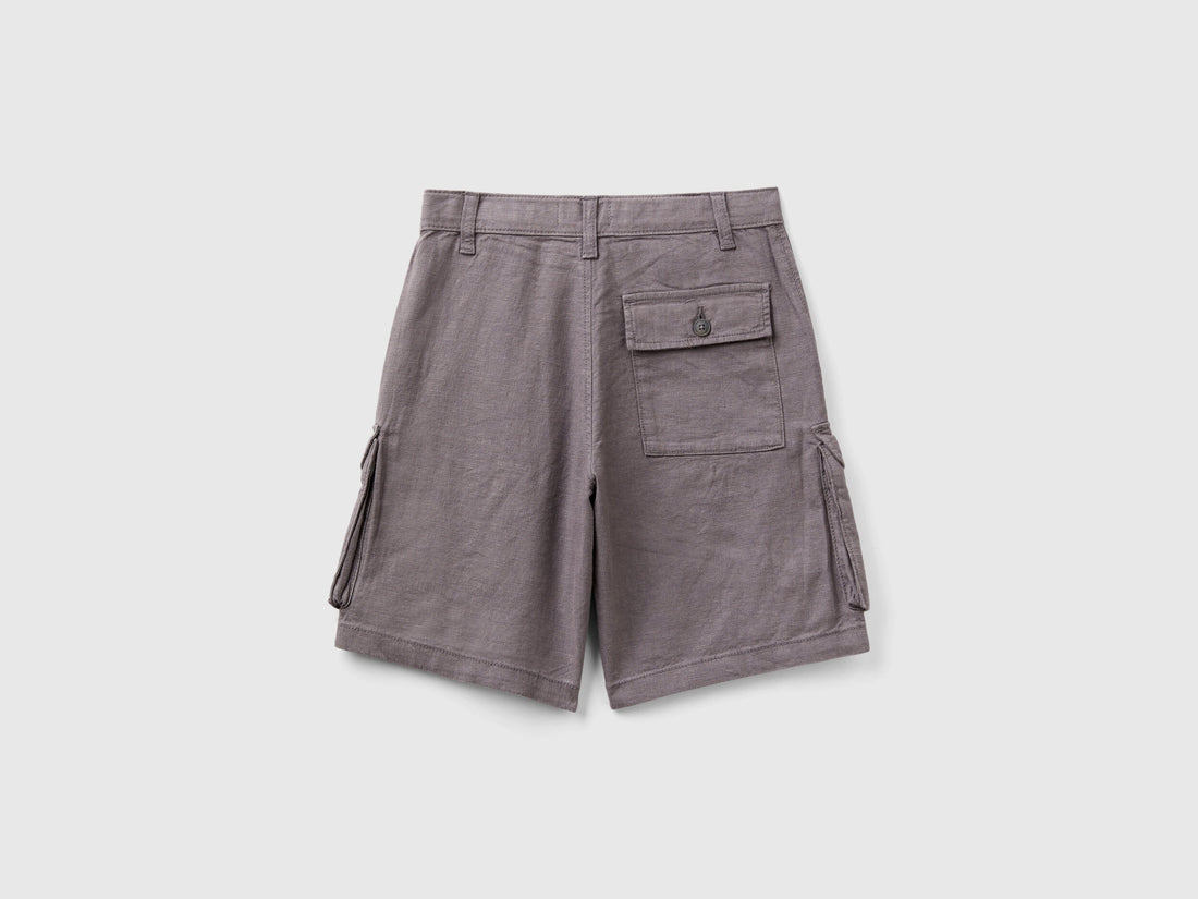 Cargo Bermuda Shorts In Linen Blend_424RC902X_0F7_02