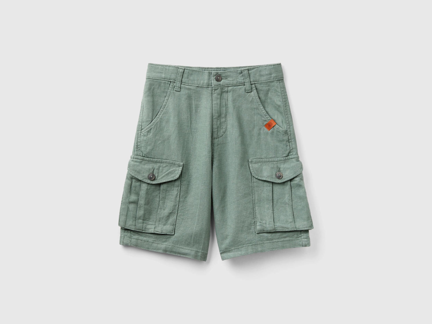 Cargo Bermuda Shorts In Linen Blend_424RC902X_1G1_01