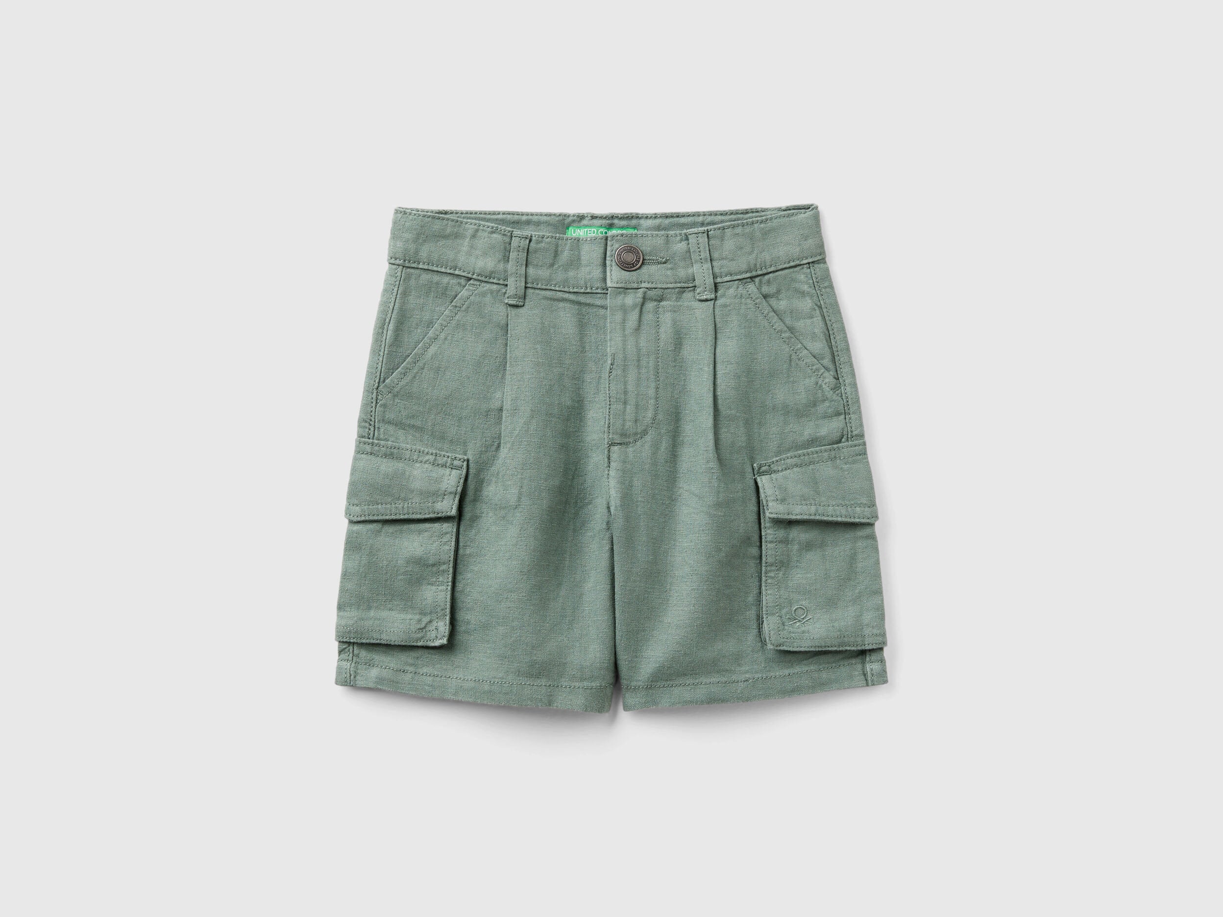 Cargo Bermuda Shorts In Linen Blend_424RG9024_1G1_01