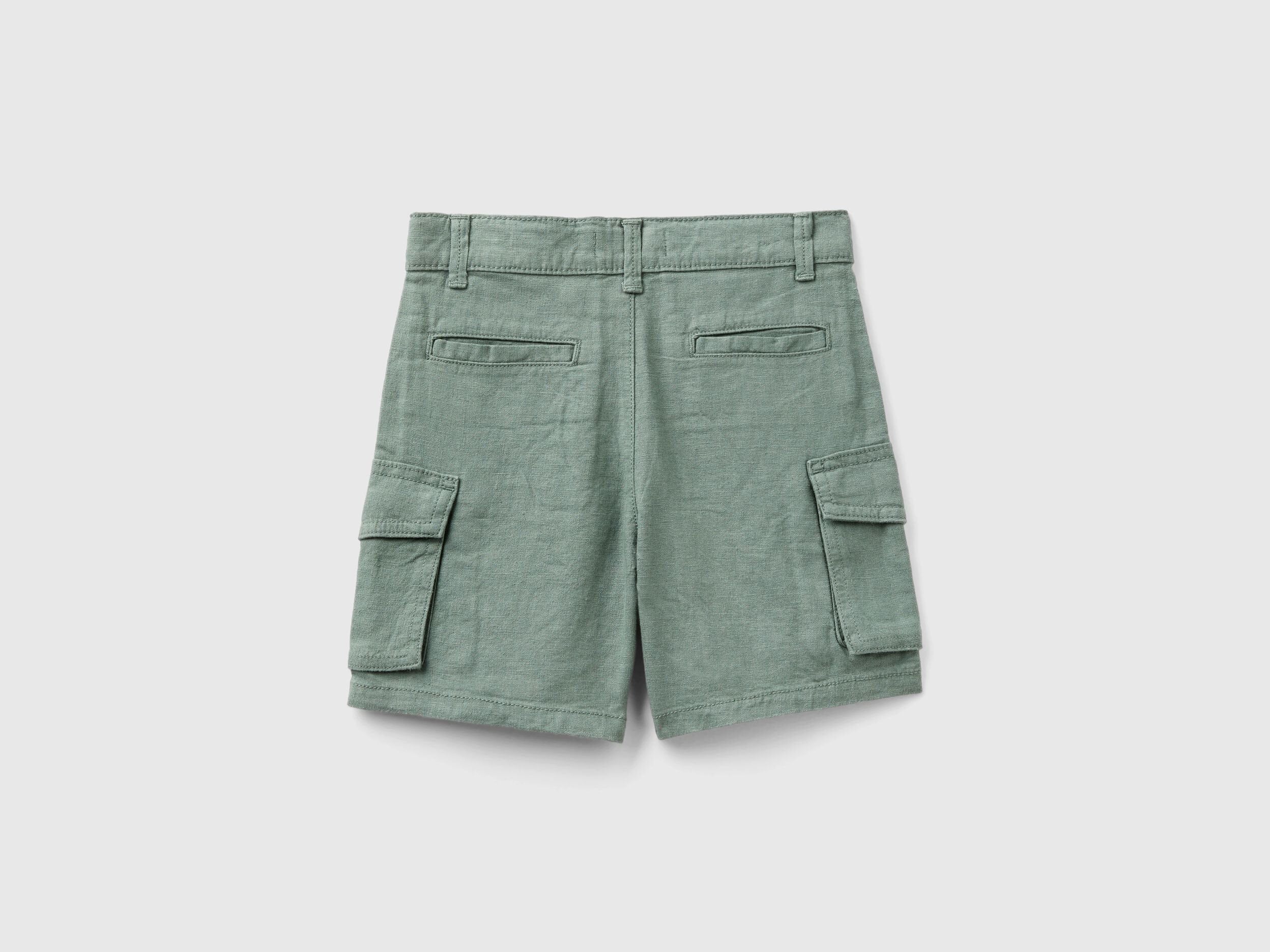 Cargo Bermuda Shorts In Linen Blend_424RG9024_1G1_02