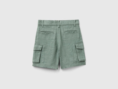 Cargo Bermuda Shorts In Linen Blend_424RG9024_1G1_02