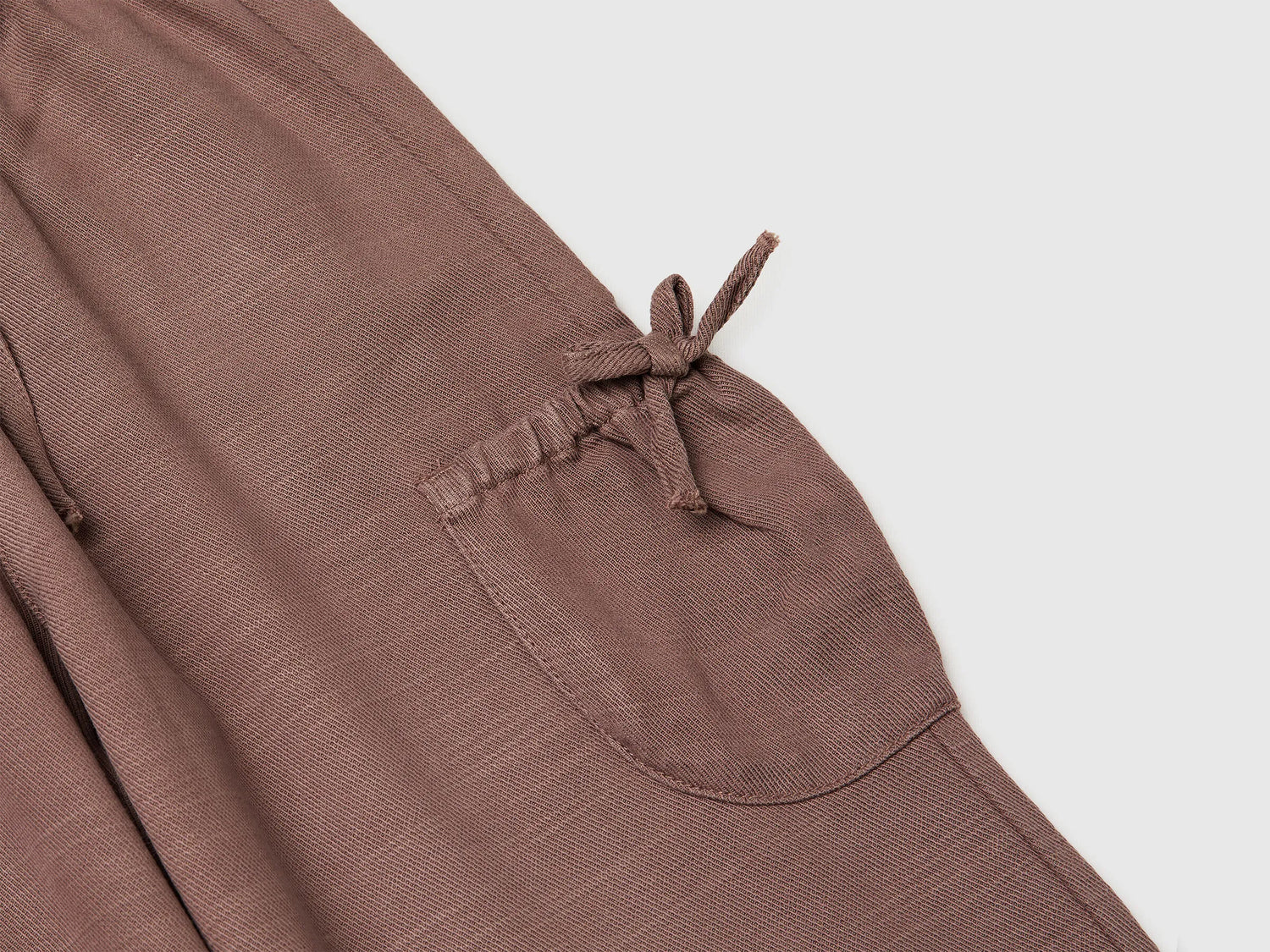 Benetton Brown Girls Wide Leg Trousers with Pockets SKU: 42KQGF02V_24R Image 03