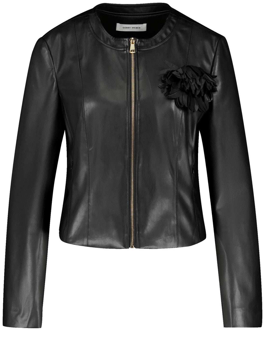 Coated Blazer Jacket with Flower Detail_430026-31227_11000_02