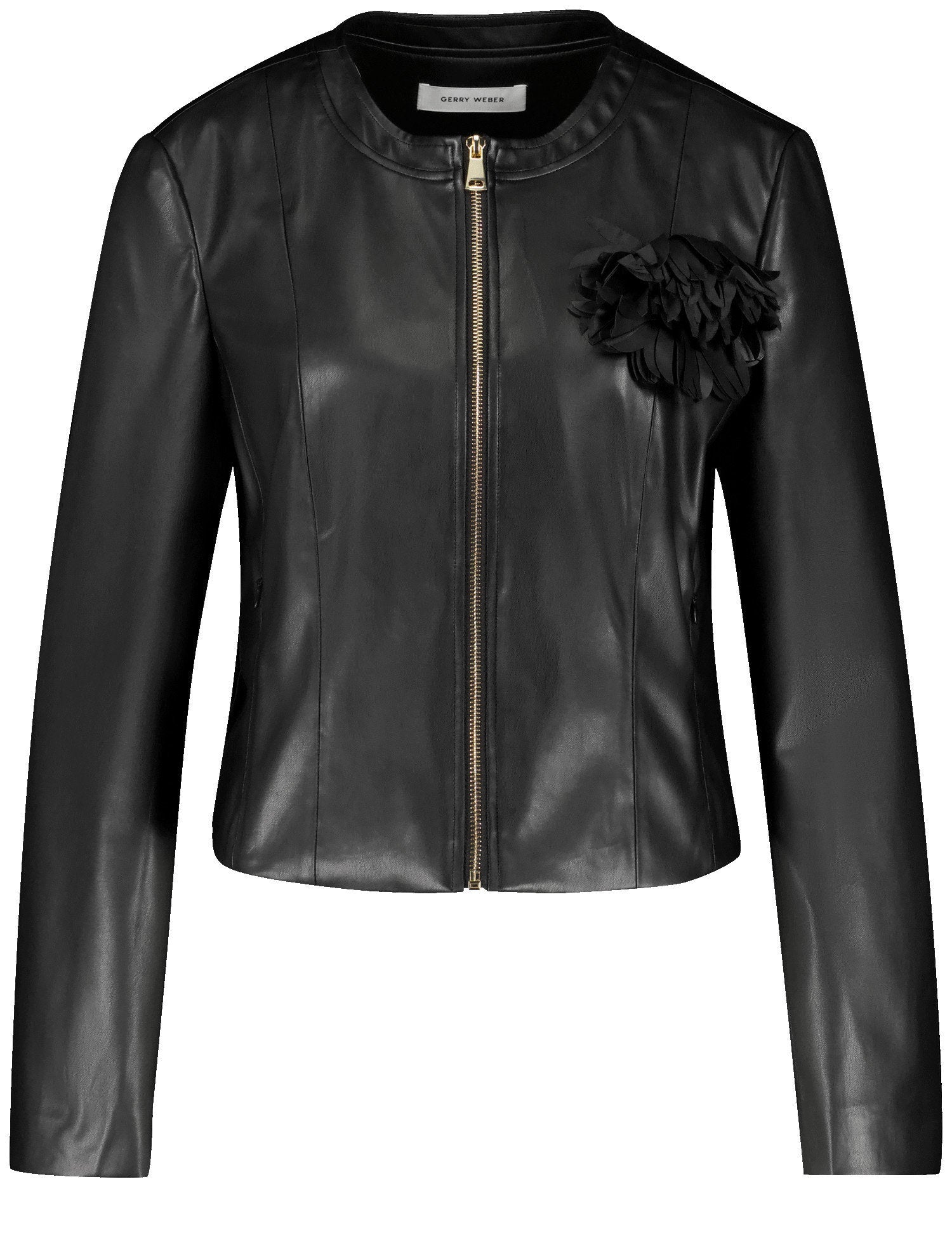 Coated Blazer Jacket with Flower Detail_430026-31227_11000_02