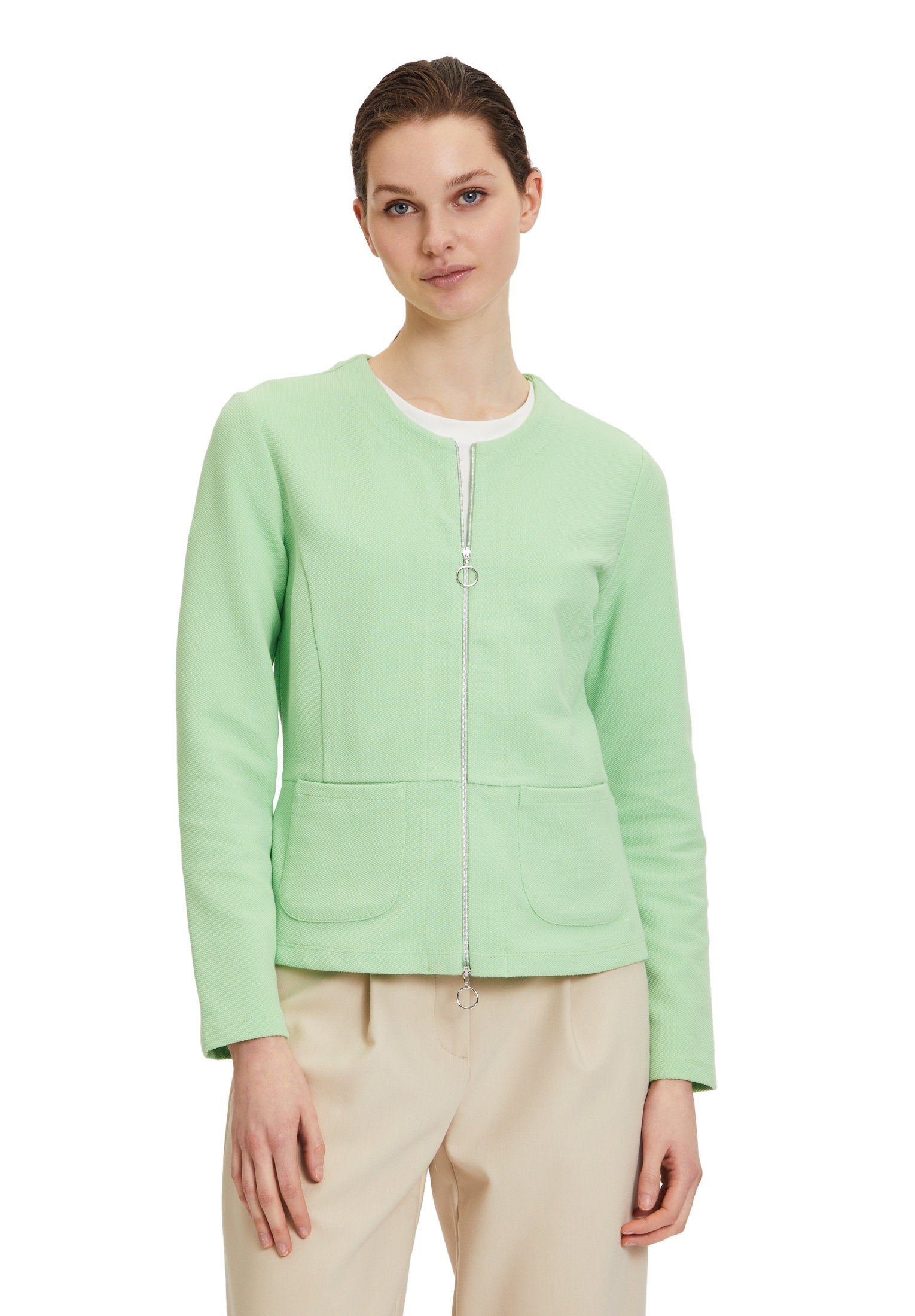 Pastel Green Fitted Blazer Style Cardigan_4340 1050_5242_03