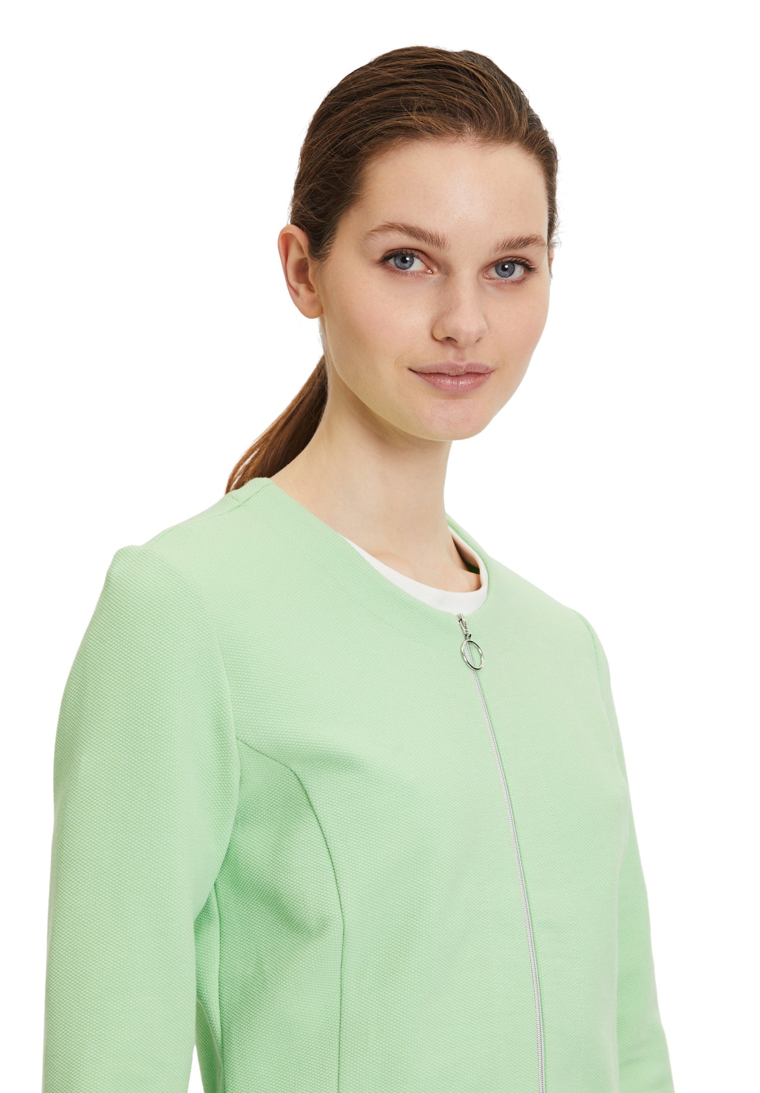 Pastel Green Fitted Blazer Style Cardigan_4340 1050_5242_06