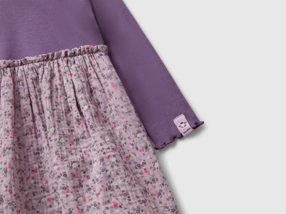 Benetton_Lavender_Long Sleeve Dress with Flowers_434ZGV02I_62V_03