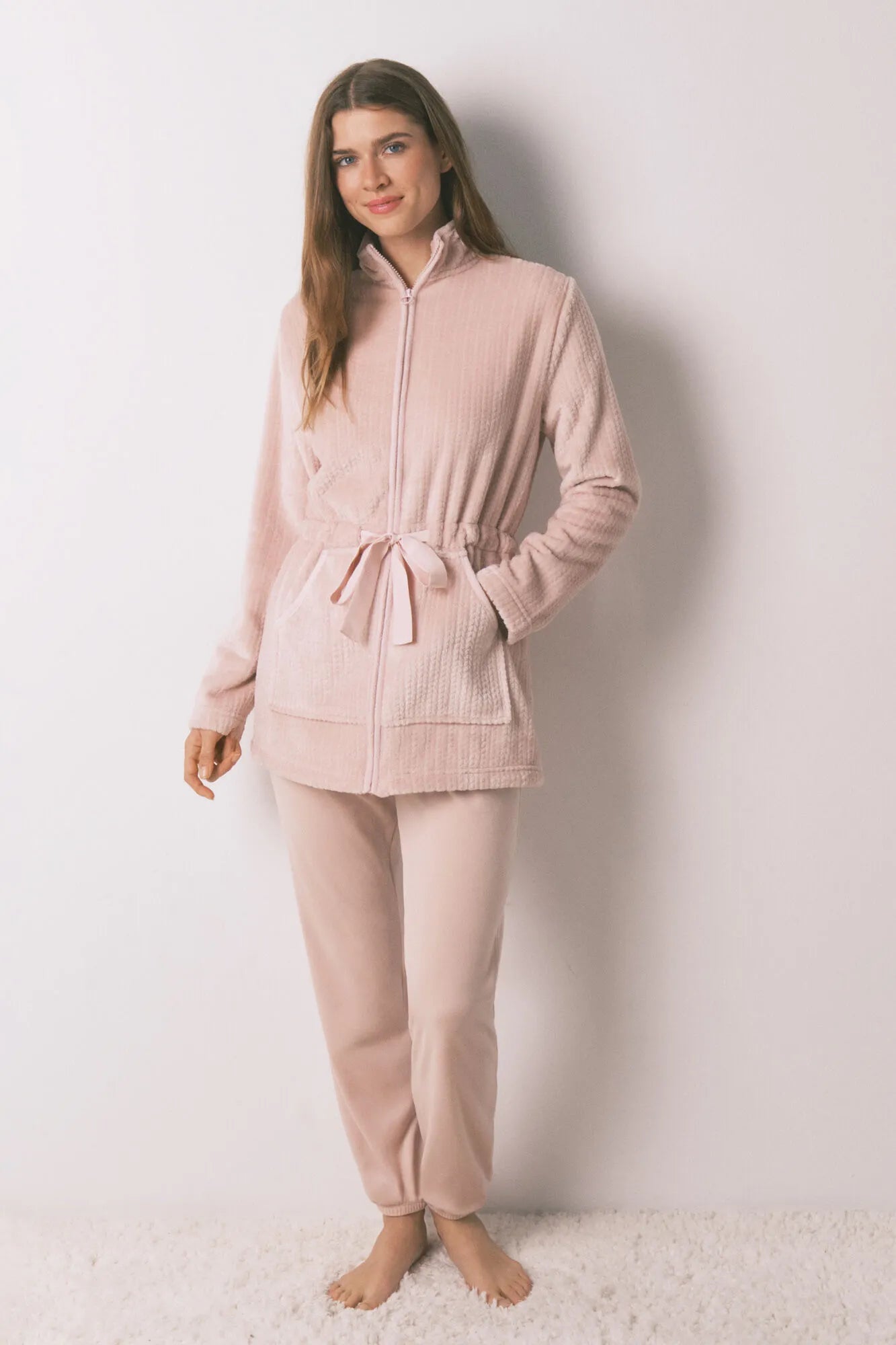Women Secret_Pink_Pink Midi Fleece Robe_4352437_71_03