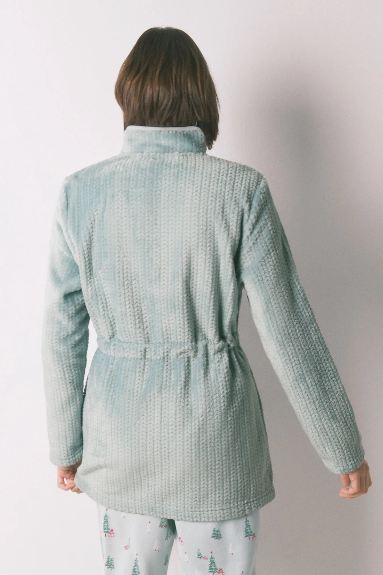 Women Secret_Green_Green Midi Fleece Robe_4352438_23_05