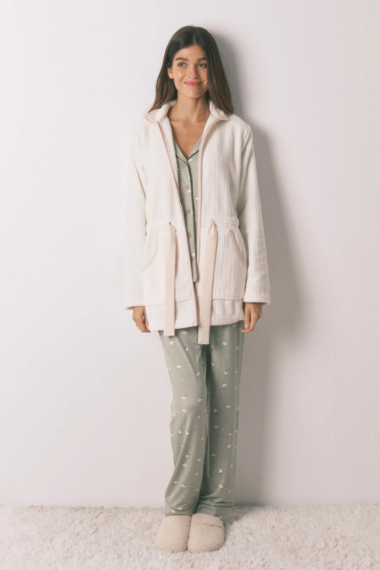 Women Secret_Ivory_White Midi Fleece Robe_4352439_96_03