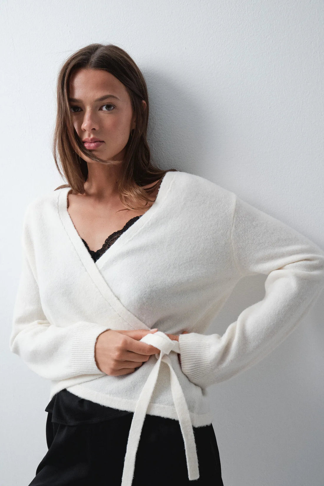 Women Secret Ivory Women Ballet Wrap Cardigan Robe SKU: 4354034_96 Image 01