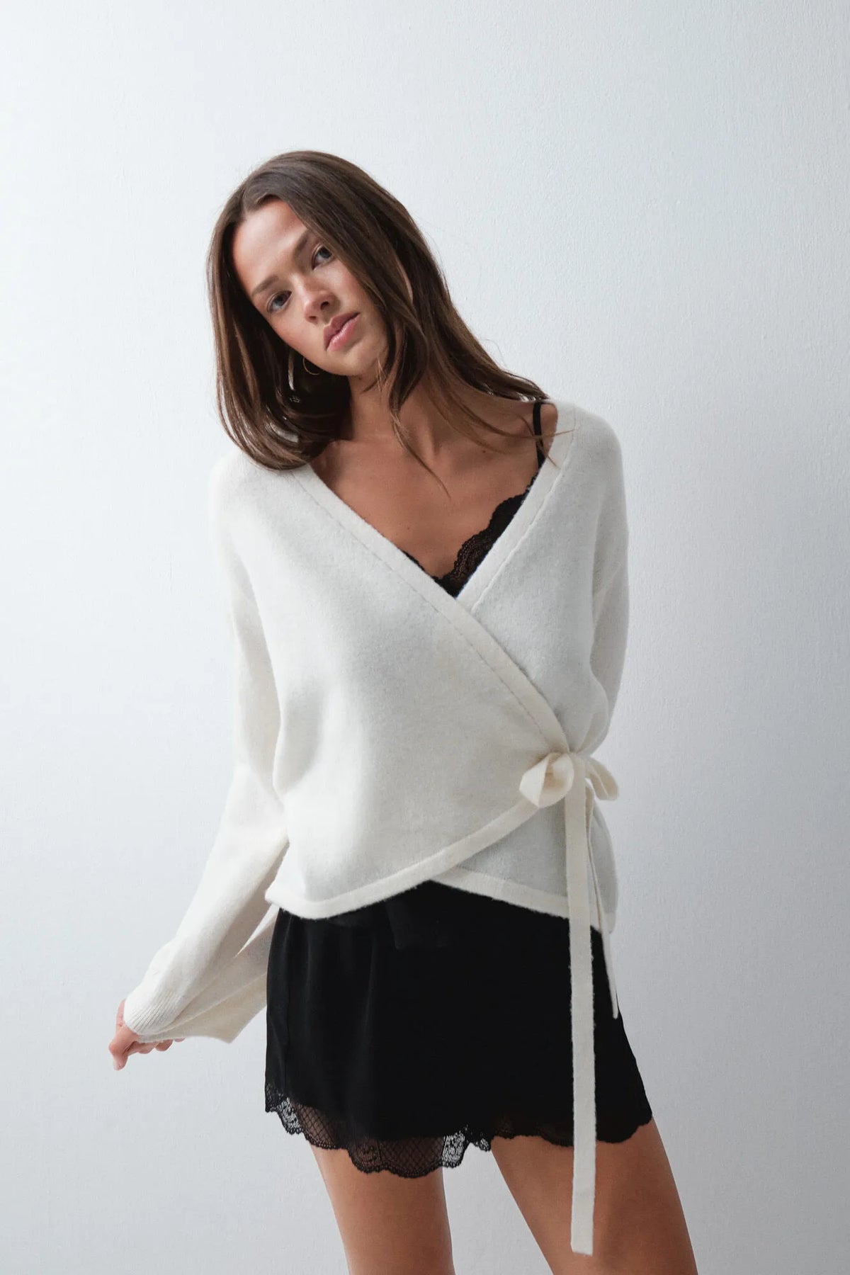Women Secret Ivory Women Ballet Wrap Cardigan Robe SKU: 4354034_96 Image 03