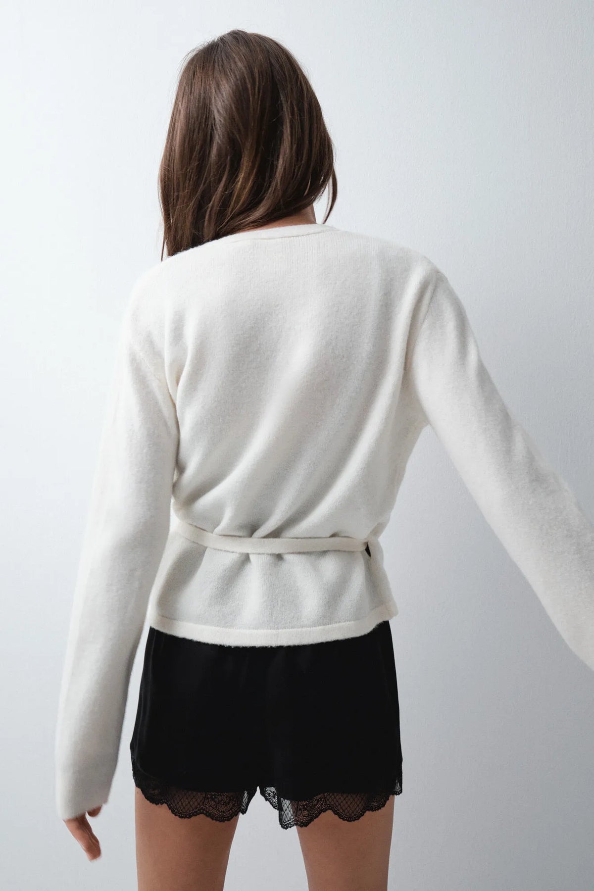 Women Secret Ivory Women Ballet Wrap Cardigan Robe SKU: 4354034_96 Image 06