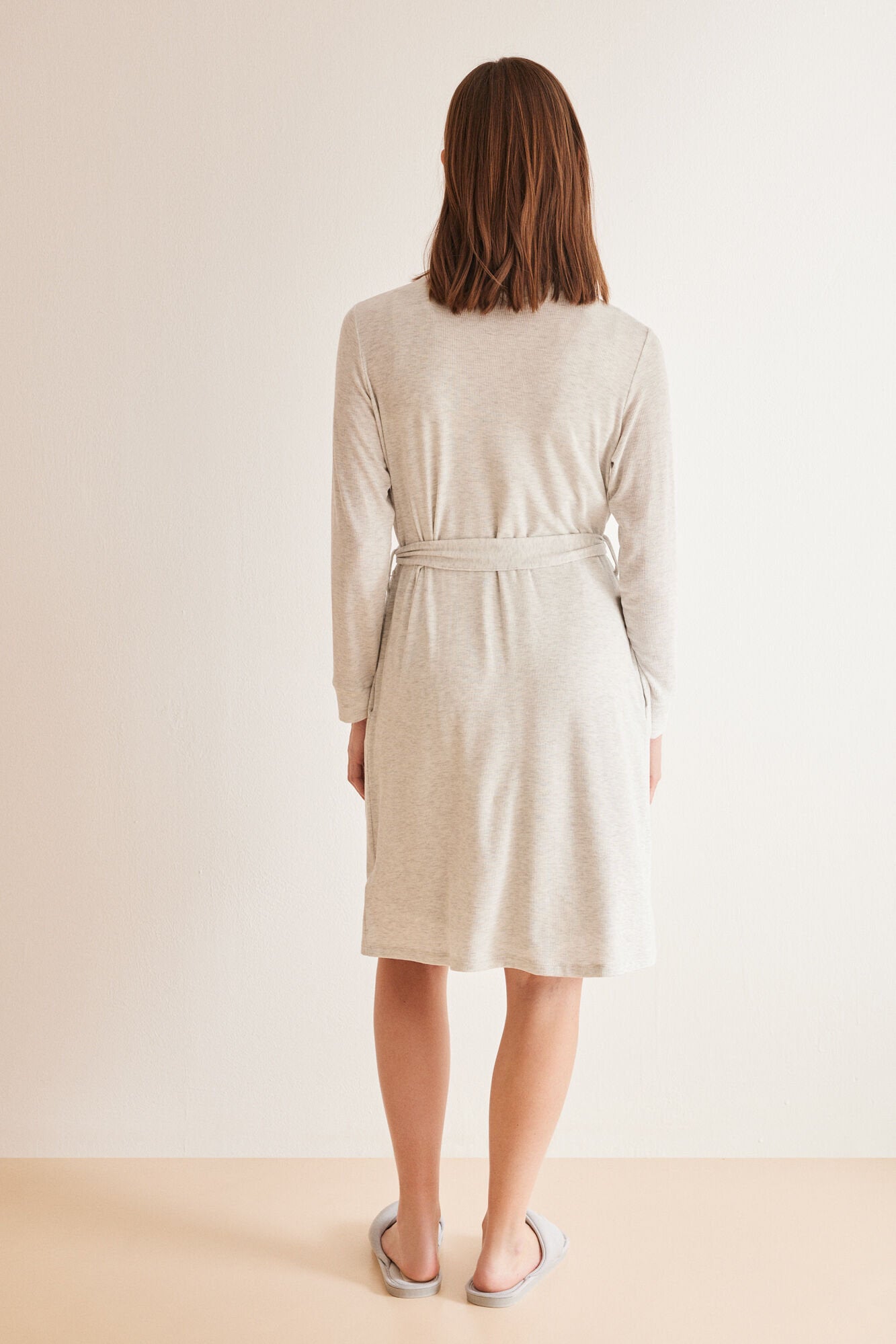 Midi Gray Long Sleeve Robe_06