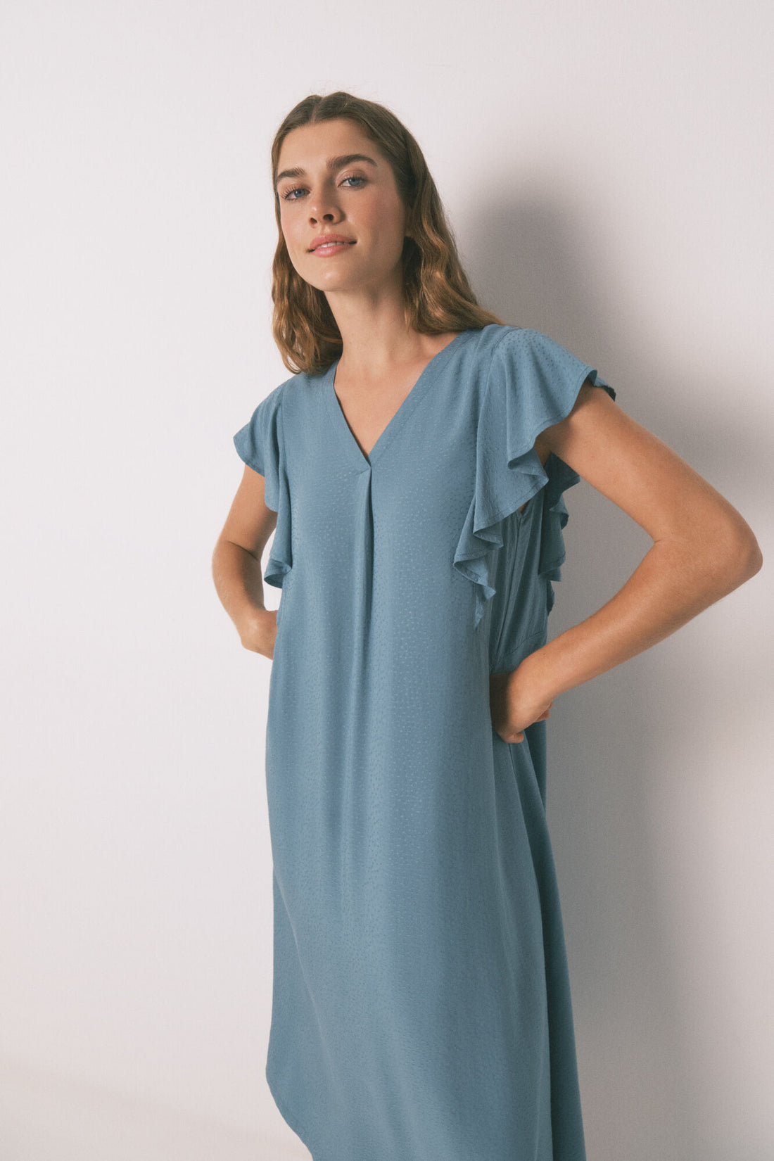 Women Secret_Green_Loose Green Floral Midi Nightgown_4362325_22_02