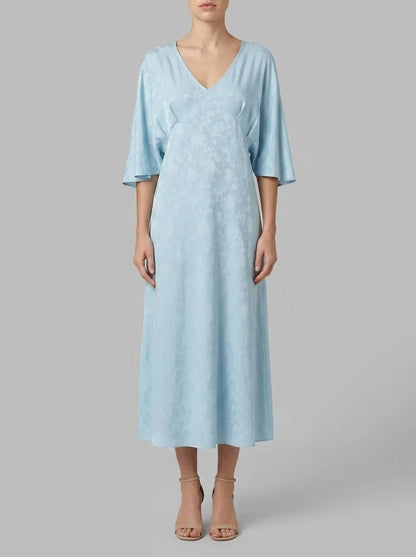 Women Secret_Green_Long Nightgown with Gathered Neckline_4363623_23_00