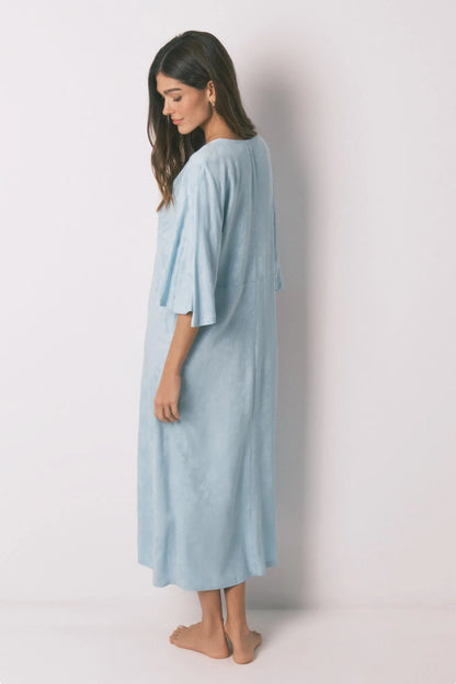 Women Secret_Green_Long Nightgown with Gathered Neckline_4363623_23_04