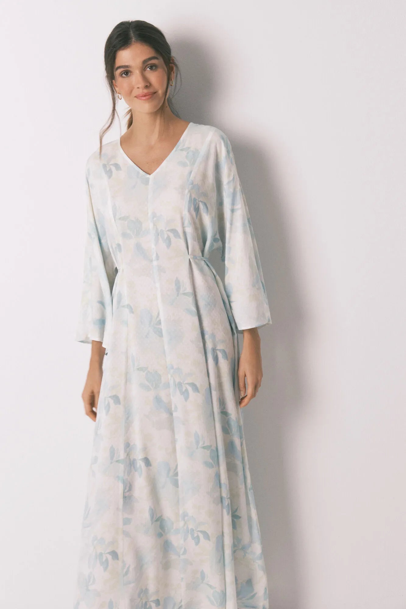 Women Secret_Ivory_Long Wrap Nightgown with Belt_4363624_96_03