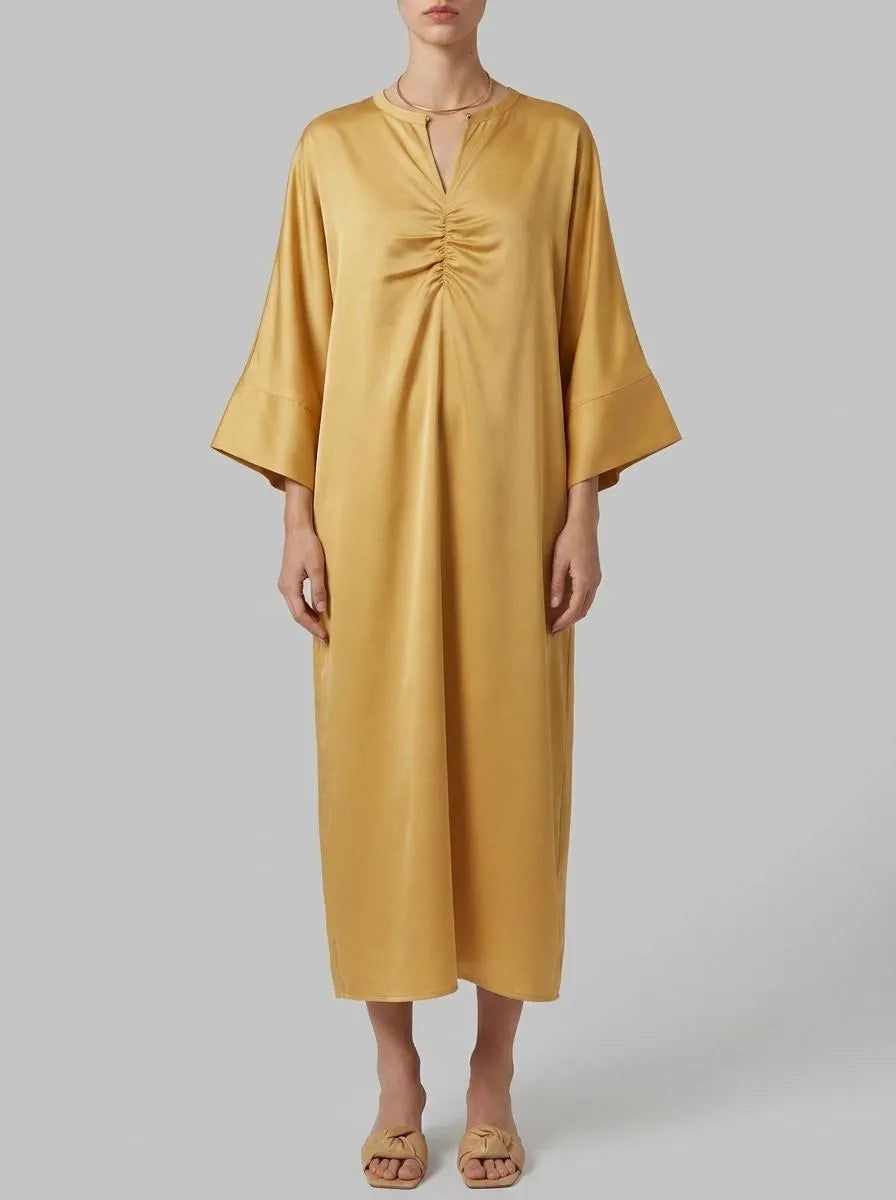 Women Secret_Gold/Mustard_Mustard Satin Caftan Dress_4363627_08_00