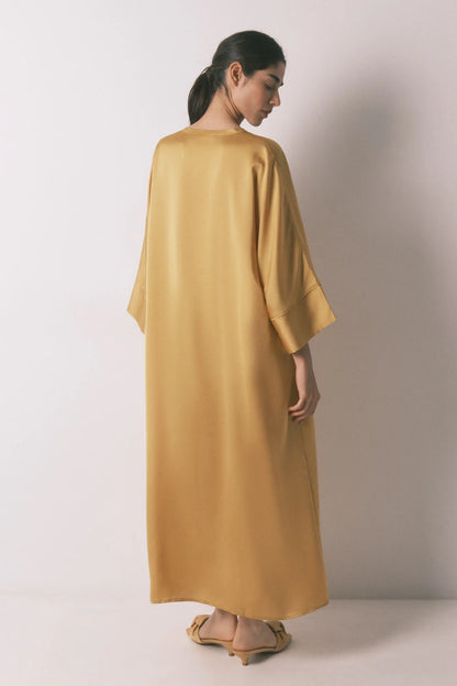Women Secret_Gold/Mustard_Mustard Satin Caftan Dress_4363627_08_05