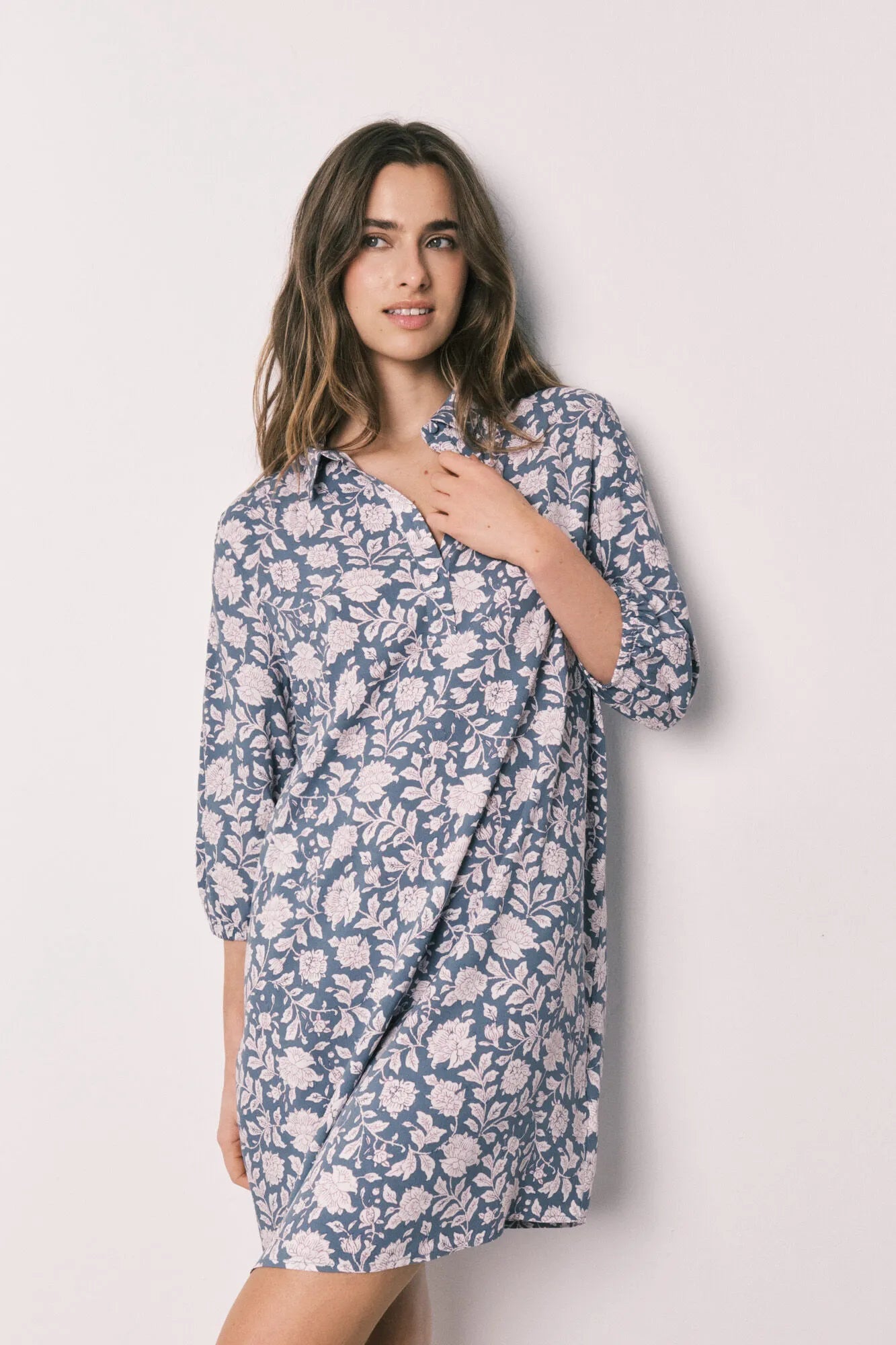 Women Secret Blue Print Women Pink Viscose Long Floral Print Camisole SKU: 4363630_19 Image 01