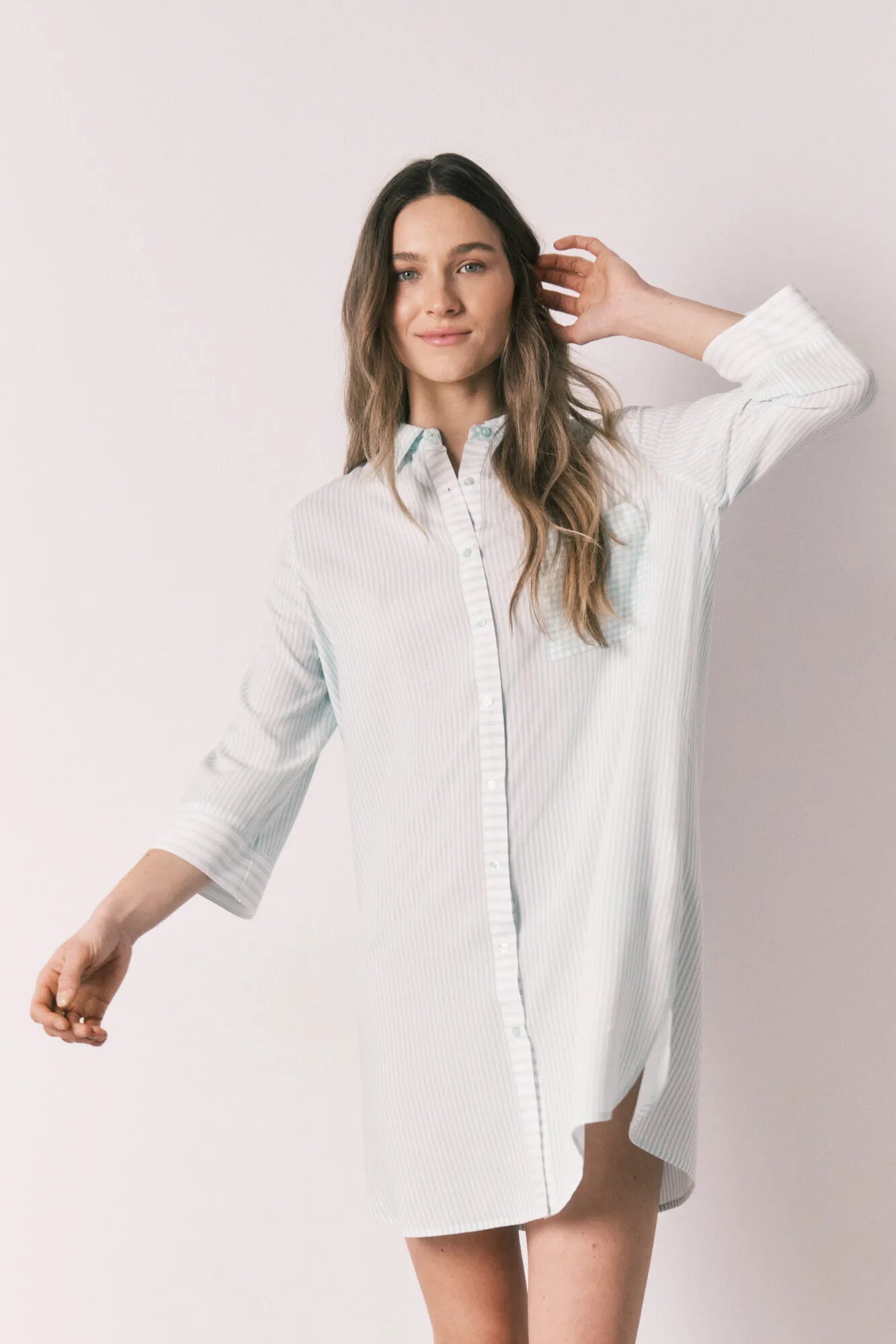 Women Secret Green Women Green Striped and Gingham Print Camisole SKU: 4363632_28 Image 01