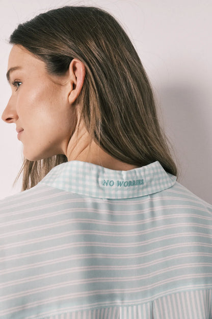 Women Secret Green Women Green Striped and Gingham Print Camisole SKU: 4363632_28 Image 02