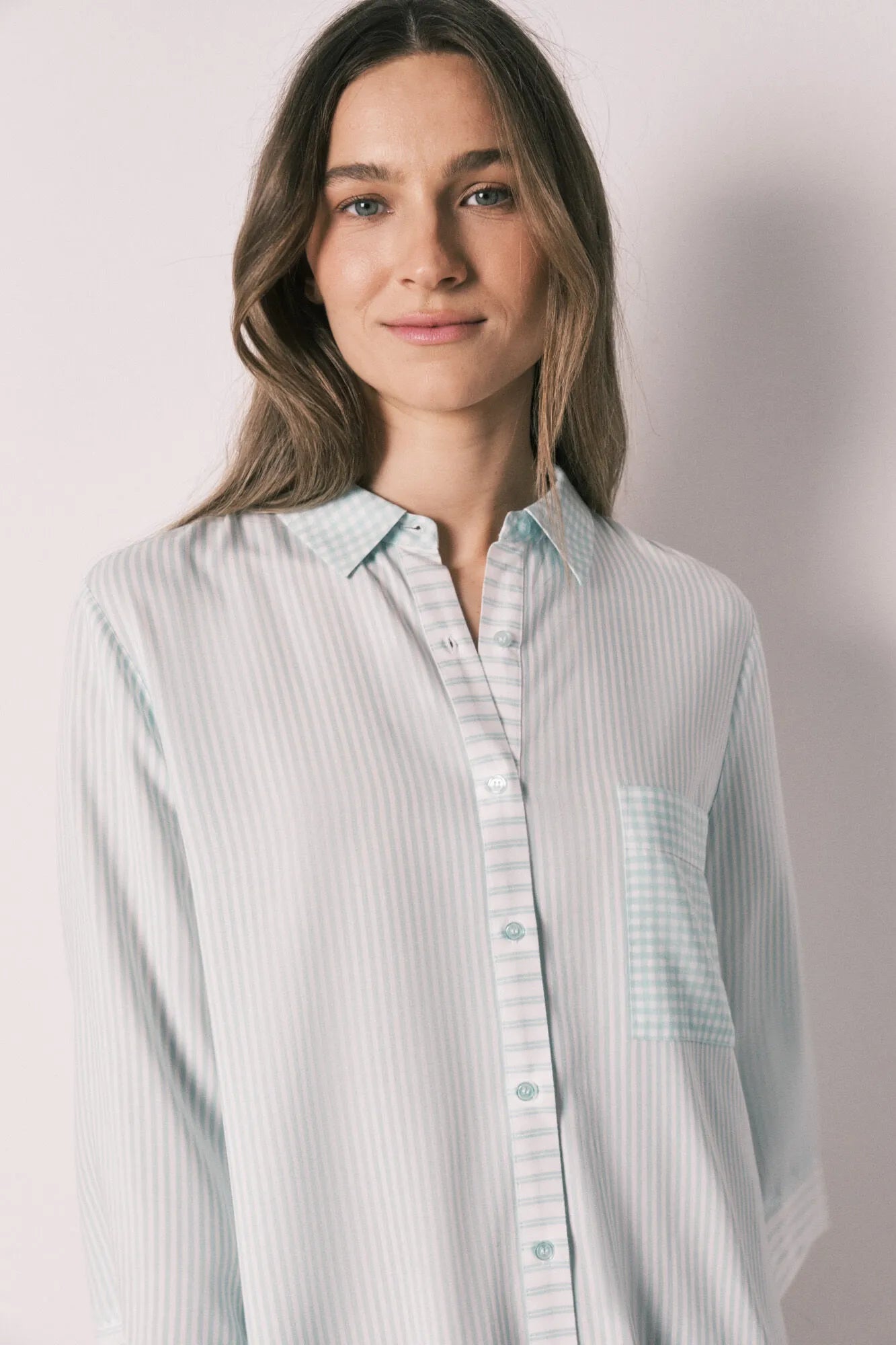 Women Secret Green Women Green Striped and Gingham Print Camisole SKU: 4363632_28 Image 04