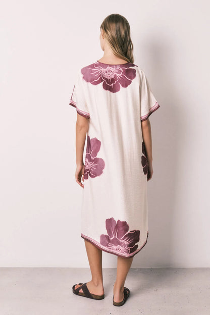 Women Secret White Print Women Floral Short Sleeve Long Dress SKU: 4363641_97 Image 06