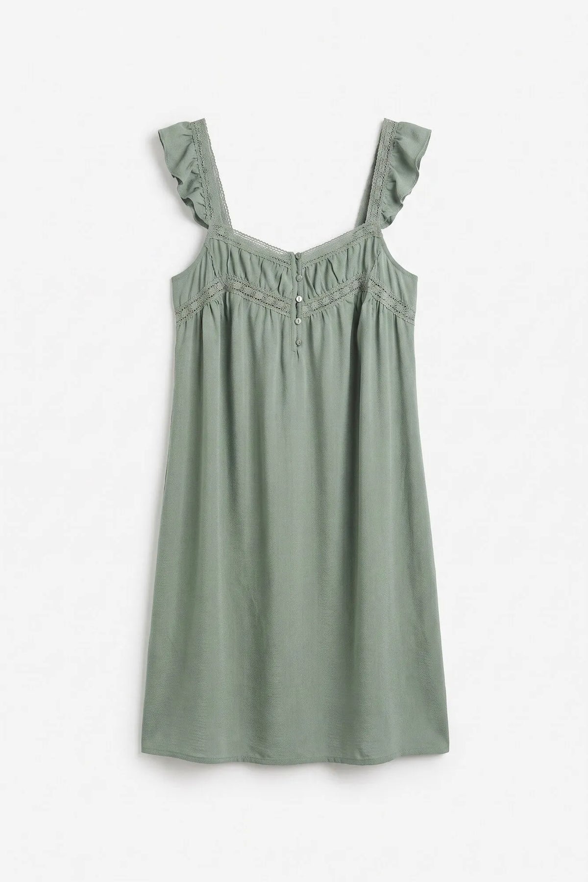 Women Secret Light Khaki Women Green Midi Strap Nightgown SKU: 4364654_94 Image 05