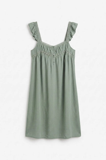 Women Secret Light Khaki Women Green Midi Strap Nightgown SKU: 4364654_94 Image 05