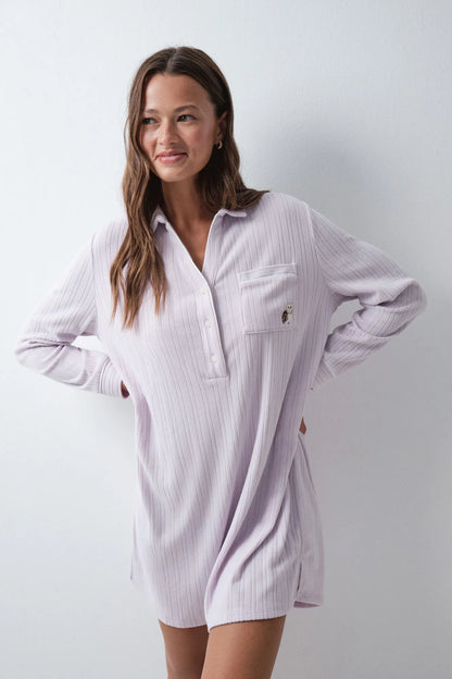 Women Secret Purple/Lilac Women Velvet Classic Nightgown SKU: 4364671_75 Image 02