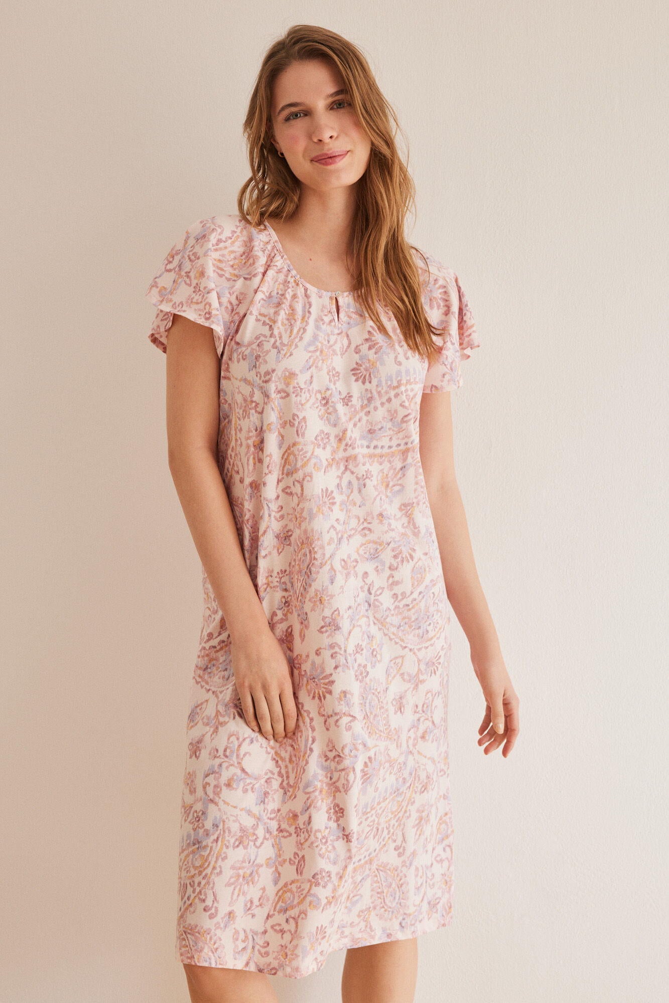 Short Sleeves Medium Nightdress_4367472_71_03