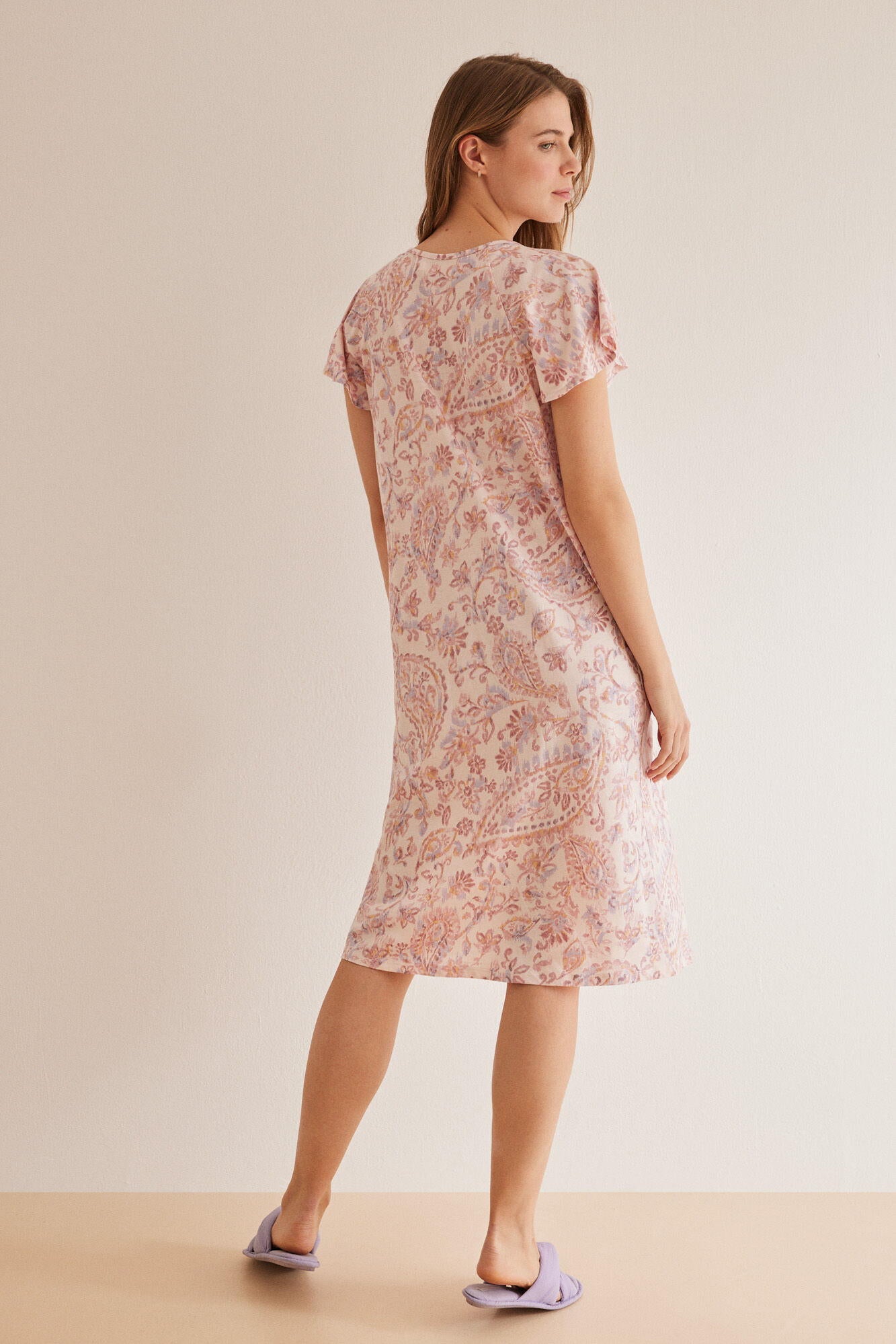 Short Sleeves Medium Nightdress_4367472_71_05
