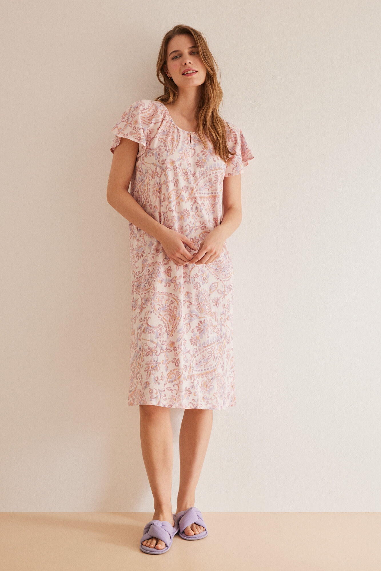 Short Sleeves Medium Nightdress_4367472_71_06