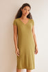 Light Khaki Short Sleeves Short Nightdress_4367481_93_05