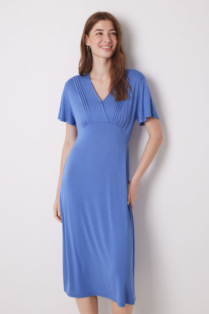 Blue Soft Touch Midi Dress_03