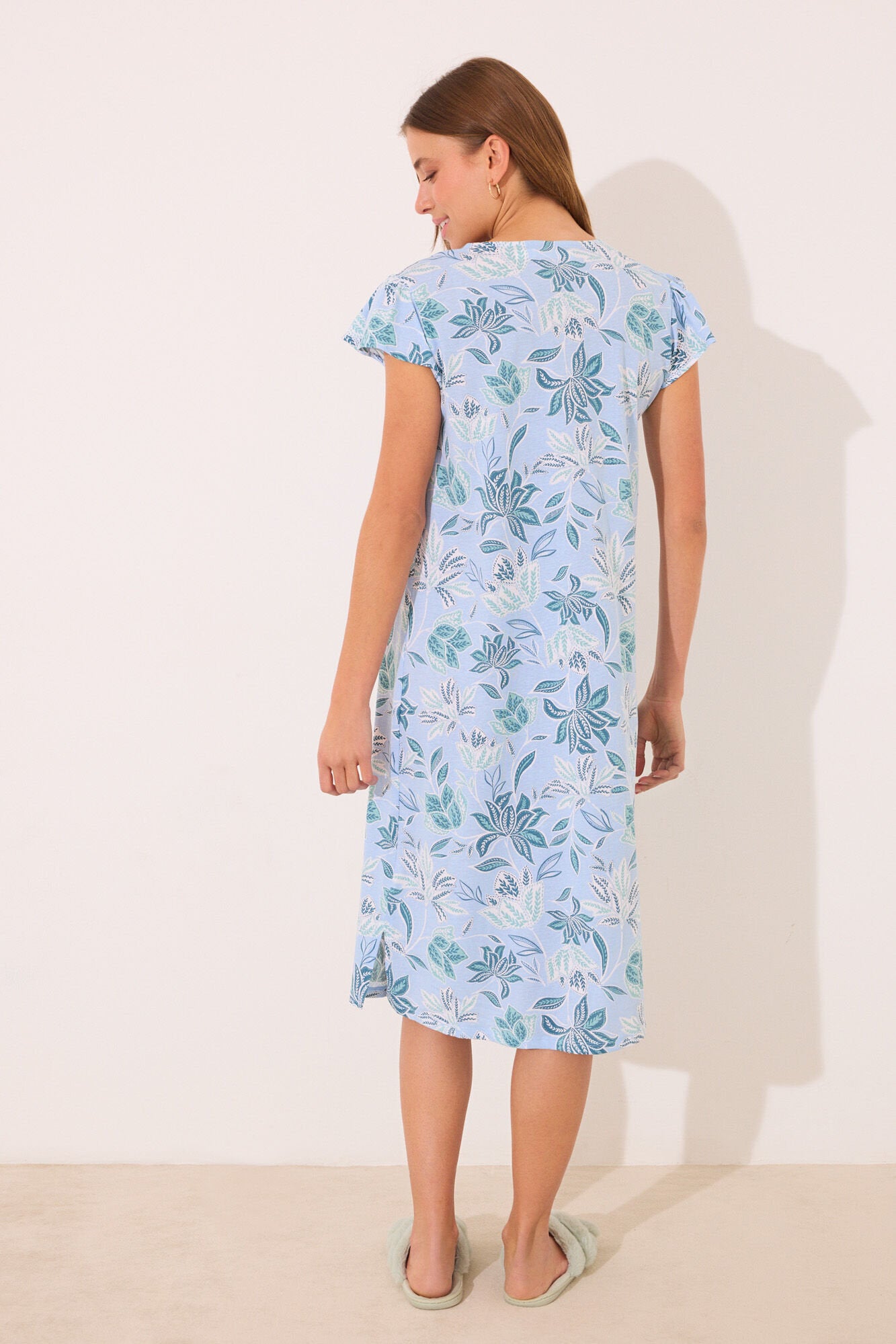 Women Secret_100% Cotton Midi Nightgown with Floral Print_4369321_19_04