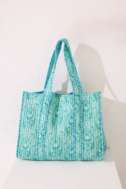 Women Secret_Quilted Bag with Floral and Striped Print_4389646_19_03