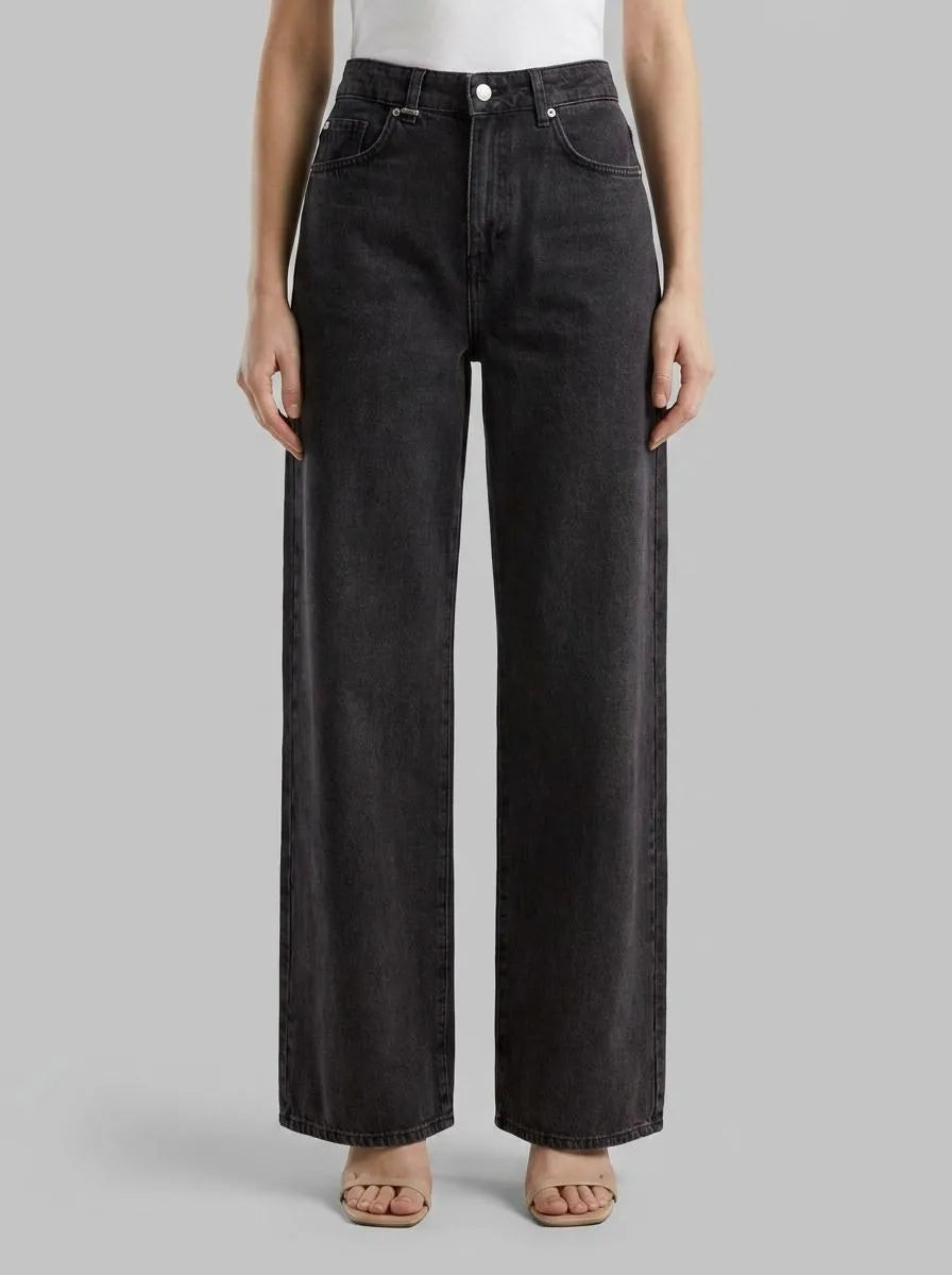 Benetton Black Women Wide-Fit Jeans SKU: 43UNDE02B_800 Image 00