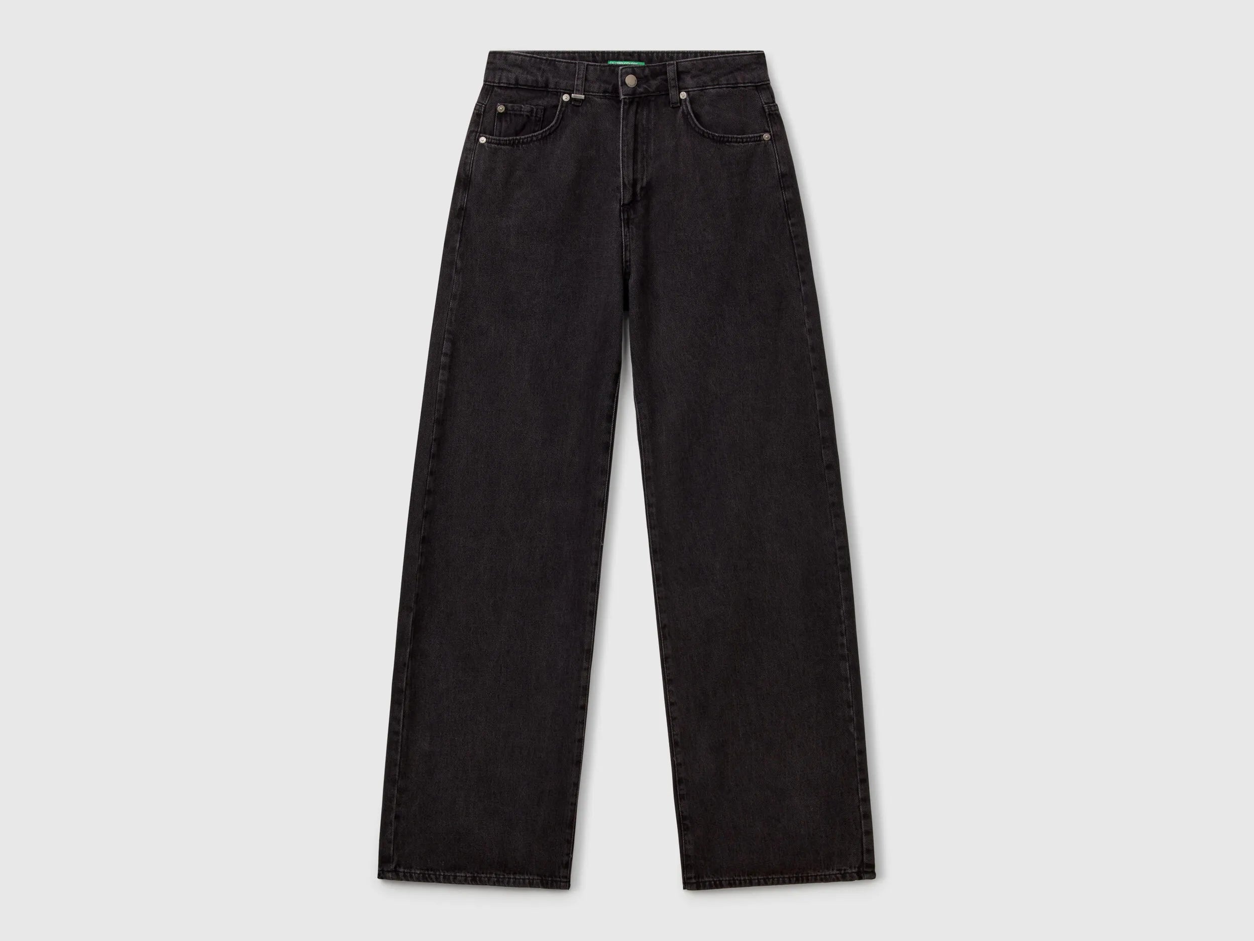 Benetton Black Women Wide-Fit Jeans SKU: 43UNDE02B_800 Image 05