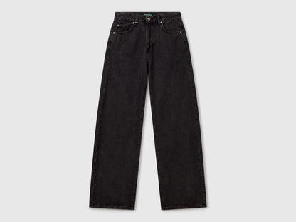 Benetton Black Women Wide-Fit Jeans SKU: 43UNDE02B_800 Image 05