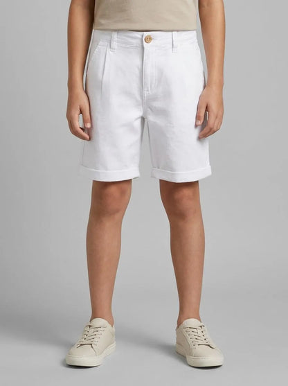Benetton White Boys Linen Blend Shorts SKU: 43WBC904I_101 Image 00