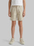 Benetton Beige Boys Linen Blend Shorts SKU: 43WBC904I_152 Image 00