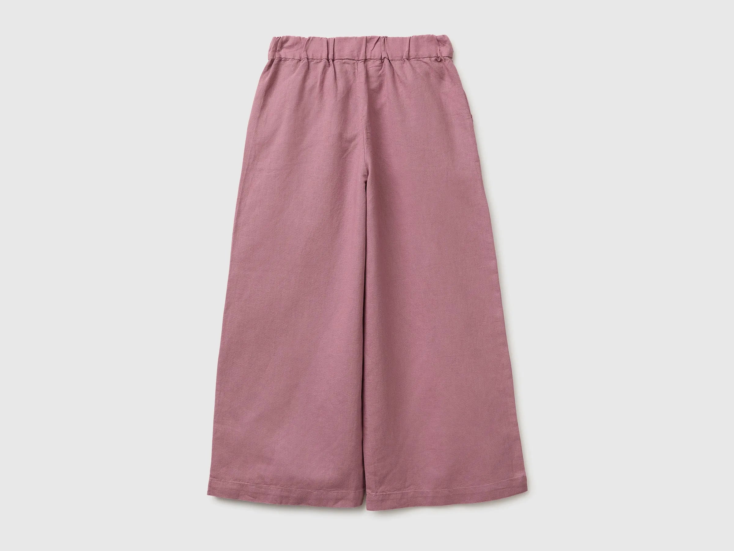Benetton Mauve Girls Linen Blend Trousers with Sash SKU: 43WBCF01W_04Z Image 02