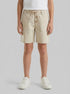 Benetton Beige Boys Linen Blend Shorts SKU: 43WBG9039_152 Image 00