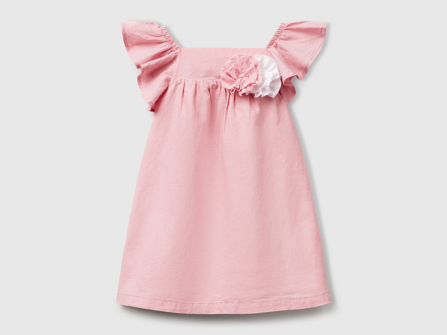 Benetton_Sleeveless Dress with Flower Applique_43WBGV026_09J_01