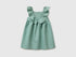 Benetton Aqua Girls Linen Blend Dress with Ruffles SKU: 43WBGV02S_30V Image 01